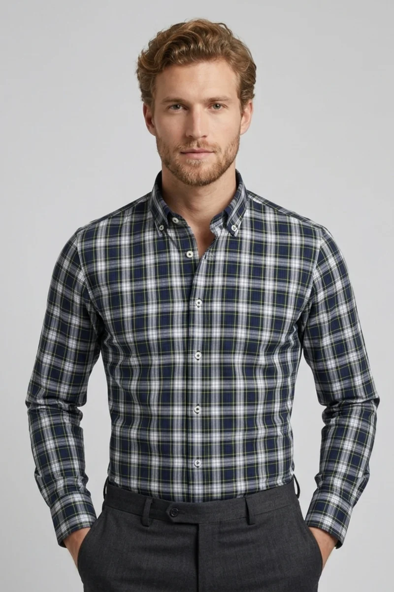 Leonardo Sport Poplin Men’s Shirt Green Yellow